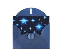 WZYCWB Cartoon blue star Patterned Blue Holiday Card (6x4) with Envelope. Suitable for birthdays, weddings, and condolences.