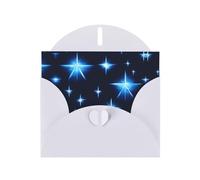 WZYCWB Cartoon blue star Printed White Pearlescent Paper Holiday Cards 6x4 Inches - With Envelopes for Birthdays, Weddings, and Condolences