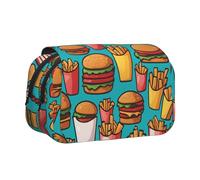 WZYCWB cartoon burger fries Portable Pencil Case ideal for organizing pens in the office or storing makeup brushes