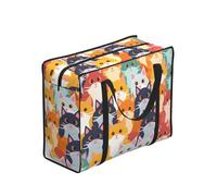 WZYCWB Cartoon Cats Portable Storage Tote Bag for Adults, One Size, Polyester with Vinyl Lining, Zippered, 53 x 40 x 23 cm, Foldable Lightweight Large Capacity