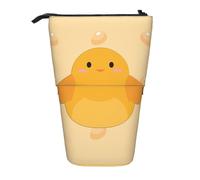 WZYCWB Cartoon Chick Printed Retractable Pen Holder Suitable for use as a Simple Cosmetic Bag, Wallet, etc.