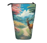 WZYCWB Cartoon Deer Retractable Storage Container for Pen Holders, Makeup Brush Holders, or Coin Drawstring Bags.