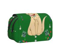 WZYCWB Cartoon dog on grass Patterned Portable Pencil Case ideal for organizing pens in the office or storing makeup brushes
