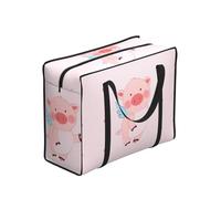 WZYCWB Cartoon Flying Pig Portable Storage Tote Bag, One Size, Polyester, Zippered, 53 x 40 x 23 cm, Foldable with Reinforced Handle