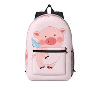 WZYCWB cartoon flying pig Printed backpack with pockets - suitable for work, business trips, travel, sports