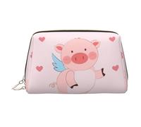 WZYCWB Cartoon Flying Pig Printed Leather Cosmetic Bag for Women - Stylish and Soft, Durable