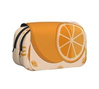 WZYCWB cartoon fresh orange Printing Portable Pencil Case ideal for organizing pens in the office or storing makeup brushes