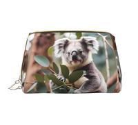 WZYCWB Cartoon koala Leather cosmetic bag with pockets, portable travel cosmetic bag, large capacity cosmetic storage bag,