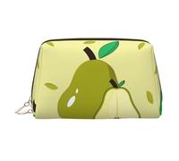 WZYCWB Cartoon pear Printed Leather Cosmetic Bag for Women - Stylish and Soft, Durable