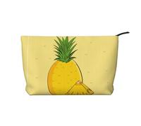 WZYCWB Cartoon Pineapple Printed Travel Cosmetic Bag, Perfect for Business Trips and Vacations.