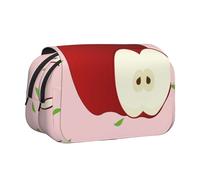 WZYCWB Cartoon Red Fruit Patterned Portable Pencil Case ideal for organizing pens in the office or storing makeup brushes