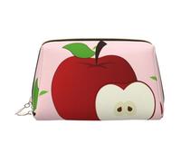 WZYCWB Cartoon Red Fruit Printed Leather Cosmetic Bag for Women - Stylish and Soft, Durable