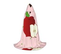 WZYCWB Cartoon Red Fruit S Patterned Hooded Cape Cosplay Costume - Holiday Party Costume Props