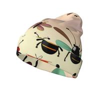 WZYCWB Cartoon Small Insects This Adult Knitted hat Features a Printed Beanie Perfect for Fall and Winter Providing Warmth and Comfort Black