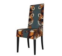 WZYCWB Cartoon Tiger Wearing hat and sunglassesStretch Dining Chair Covers for Home Restaurants and banquets 20 x 18 inches