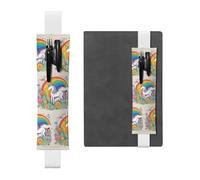 WZYCWB cartoon unicorns Diary pencil pouches, PVC pen holders and pen holders with elastic bands, and bookmarks are the best gift choices., White, One Size