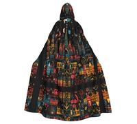 WZYCWB Castle and starry sky at night Patterned Hooded Cape - Ideal Costume for Carnival/Festival Party Cosplay