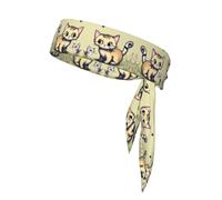 WZYCWB Cat and Butterfly Printed Sports Headband, Men's and Women's Headscarf for Playing Ball, Morning Jogging, Outdoor Sports