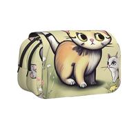 WZYCWB Cat and Butterfly Printing Portable Pencil Case ideal for organizing pens in the office or storing makeup brushes