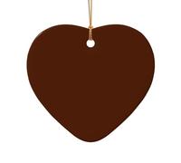 WZYCWB Chestnut Brown patterned Heart Shape ceramic pendant, perfect for decorating your home Christmas tree for winter parties