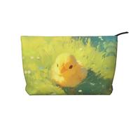 WZYCWB chicks Corduroy cosmetic bag, women's portable zipper handbag purse, suitable for travel and daily storage, cosmetics