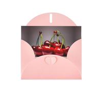 WZYCWB Chilean cherries Patterned Pink Holiday Card (6x4) with Envelope. Suitable for birthdays, weddings, and condolences.