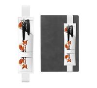 WZYCWB Clever Fox Leather Pen Holder Bookmark, Adjustable Leather Pen Holder, Perfect for Back to School Christmas Gifts