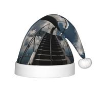 WZYCWB Cloud Observation Deck Patterned Christmas Hats for Kids, Cute Pointed Hats, Christmas Party Decorations and Gifts for Family Gatherings