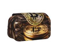 WZYCWB Coins with B Patterned Portable Pencil Case ideal for organizing pens in the office or storing makeup brushes