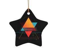 WZYCWB Color shape accumulation patterned Star Shape ceramic pendant, perfect for decorating your home Christmas tree for winter parties