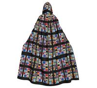 WZYCWB Color space sense Printed hooded cape suitable for masquerade, Halloween party cosplay props