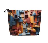 WZYCWB Colorful Cube Space Patterned cosmetic bag, travel cosmetic bag, multifunctional storage bag, storage for daily necessities