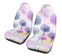 WZYCWB Colorful flowers purple butterfly Car Seat Protectors (2 Pack), Auto Seat Covers Guard Sedan, SUV, Truck, Van, Bus & Ferry Seats