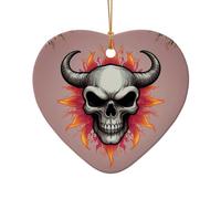 WZYCWB Colorful head cartoon daisy patterned Heart Shape ceramic pendant, perfect for decorating your home Christmas tree for winter parties