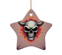 WZYCWB Colorful head cartoon daisy patterned Star Shape ceramic pendant, perfect for decorating your home Christmas tree for winter parties