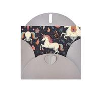 WZYCWB Colorful horses running Printed Gray Pearlescent Paper Holiday Cards 6x4 Inches - With Envelopes for Birthdays, Weddings, and Condolences