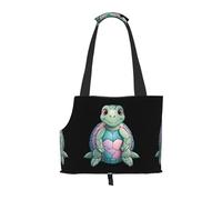 WZYCWB Colorful little turtle Lightweight travel bag for cats & breathable small dog shoulder bag for easy portability