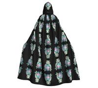 WZYCWB Colorful little turtle Printed hooded cape suitable for masquerade, Halloween party cosplay props