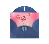 WZYCWB Colorful lollipop Patterned Blue Holiday Card (6x4) with Envelope. Suitable for birthdays, weddings, and condolences.