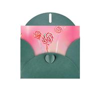 WZYCWB Colorful lollipop Patterned Dark Green Holiday Card (6x4) with Envelope. Suitable for birthdays, weddings, and condolences.