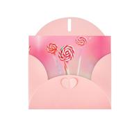 WZYCWB Colorful lollipop Patterned Pink Holiday Card (6x4) with Envelope. Suitable for birthdays, weddings, and condolences.