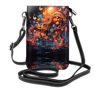 WZYCWB Colorful Music Notes Lightweight leather crossbody phone bag, women's shoulder bag cell phone wallet, travel bag with credit card slots,