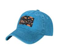 WZYCWB Colorful Planet Series Blue Print Denim Baseball Cap, Adjustable, Suitable for Travel and Everyday Casual wear.