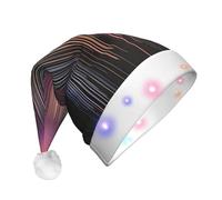 WZYCWB Colorful rainbow rain Adult New Year Christmas hat, with LED lights, unisex plush Christmas hat, New Year Christmas party gift