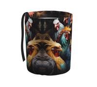 WZYCWB Colorful Roosters Standing Together Hanging car Trash can, Foldable car Trash can, car Storage Box Accessories, Suitable for Travel SUV Truck Sedan