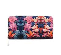 WZYCWB Colorful Tropical Plant Leaves Printed zippered wallet perfect for travel, business, and everyday wear. Holds cell phones and cash.