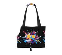 WZYCWB Colour clash Printed Pet Shoulder Bag - Lightweight, Breathable Travel Small Pet Shoulder Bag
