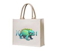 WZYCWB Concrete Chameleon Printed three-dimensional canvas tote bag suitable for travel, work, fitness, camping and beach carrying