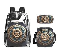 WZYCWB Cool Steampunk Gears Printed backpack set | Lunch bag and pencil case | Perfect for work, business trips, and vacations.