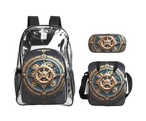 WZYCWB Cool Steampunk Gears Printed backpack set | Lunch bag and pencil case | Perfect for work, business trips, and vacations.